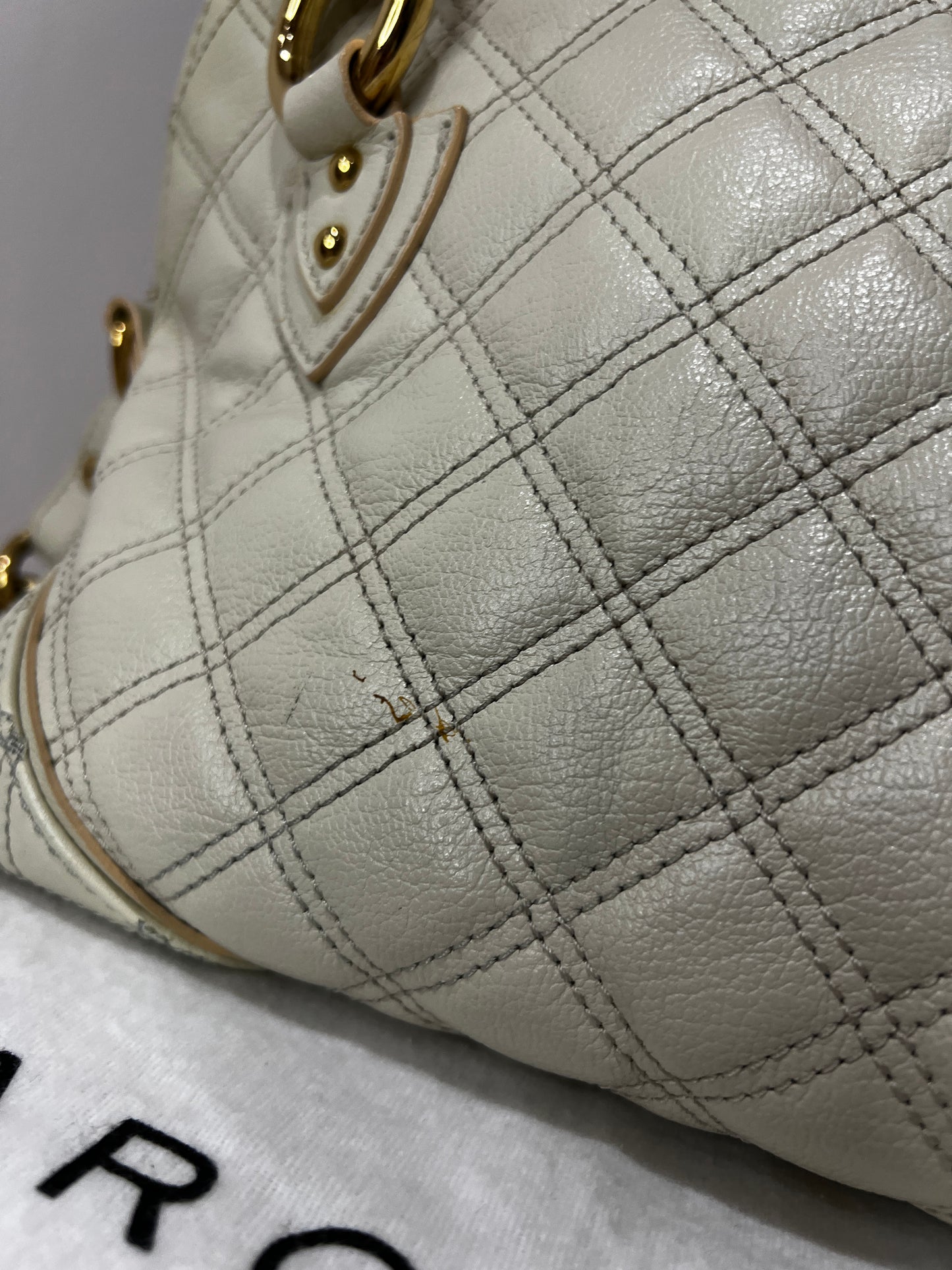 Marc Jacobs Boston Cream Leather Bag