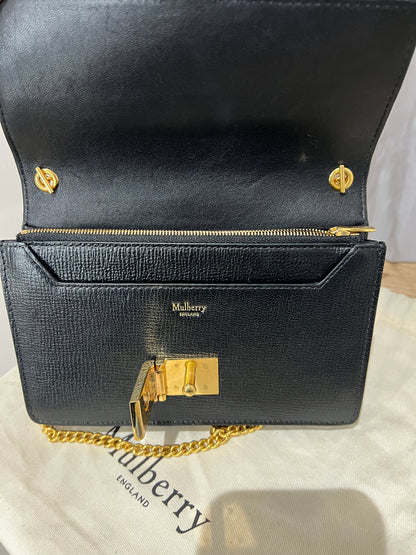 Mulberry Small Cheyne Clutch in Black Classic Grain