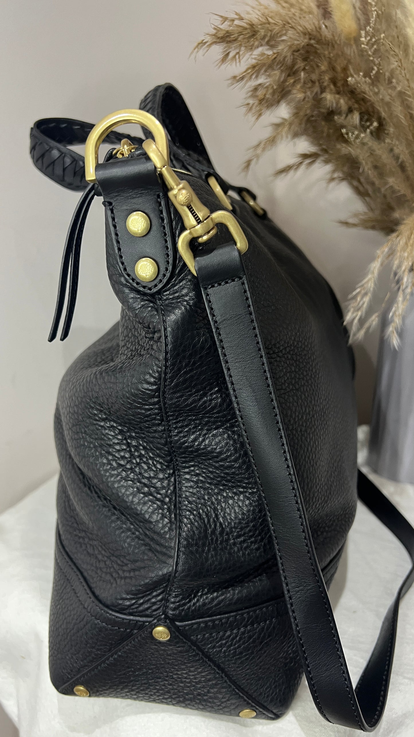 Mulberry Black Pebbled Leather Effie Tote
