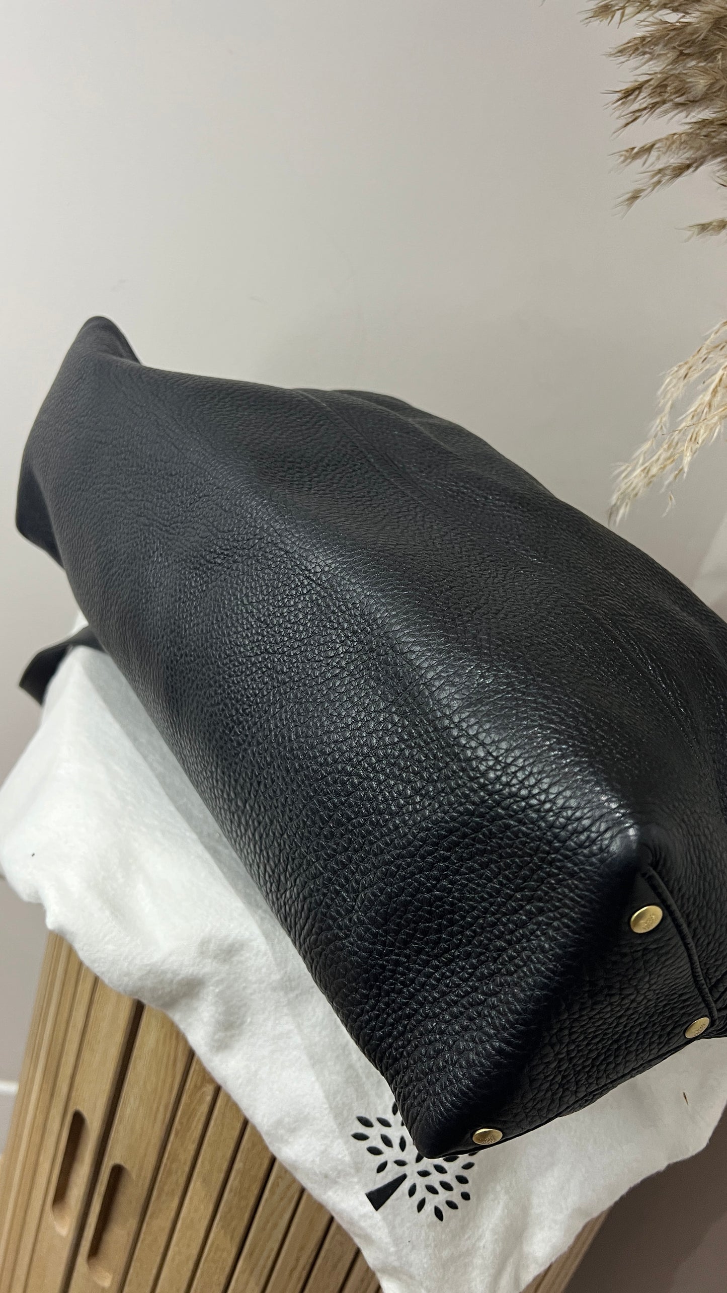 Mulberry Black Pebbled Leather Effie Tote