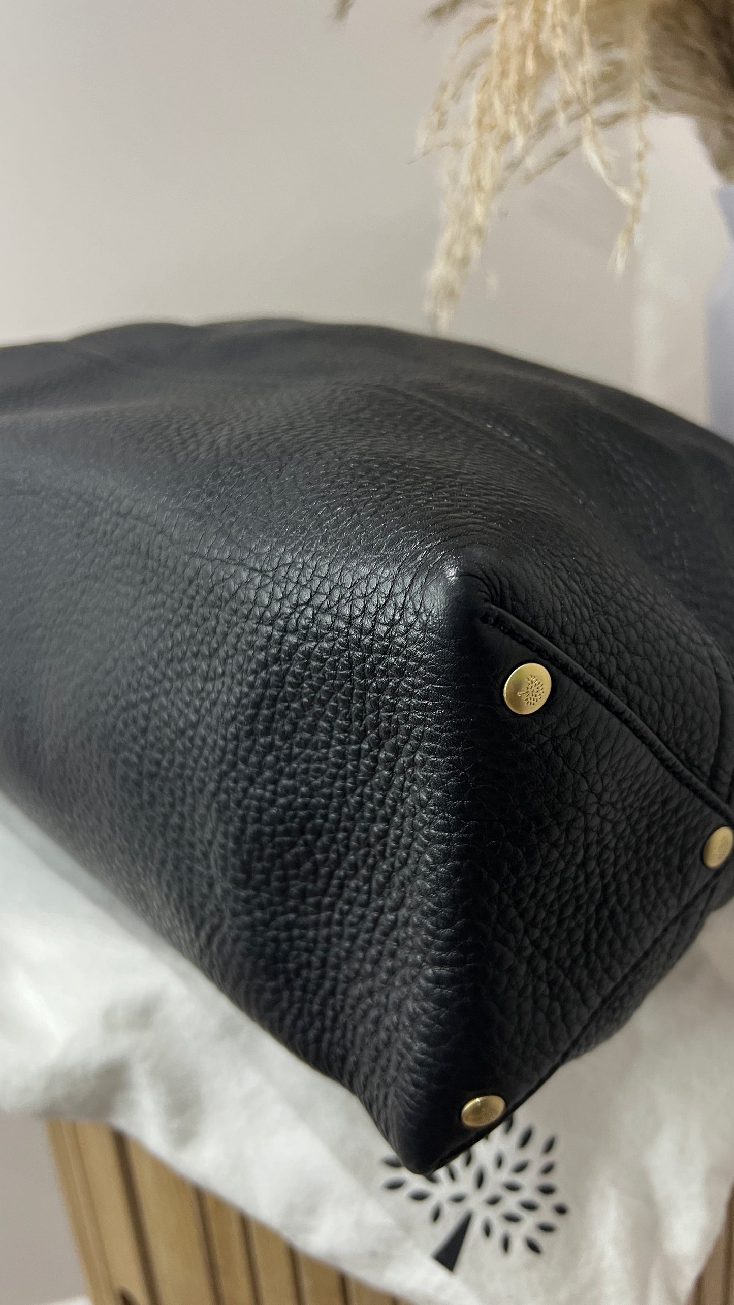 Mulberry Black Pebbled Leather Effie Tote