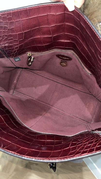 Mulberry Deep Embossed Croc Print Oxblood Roxette