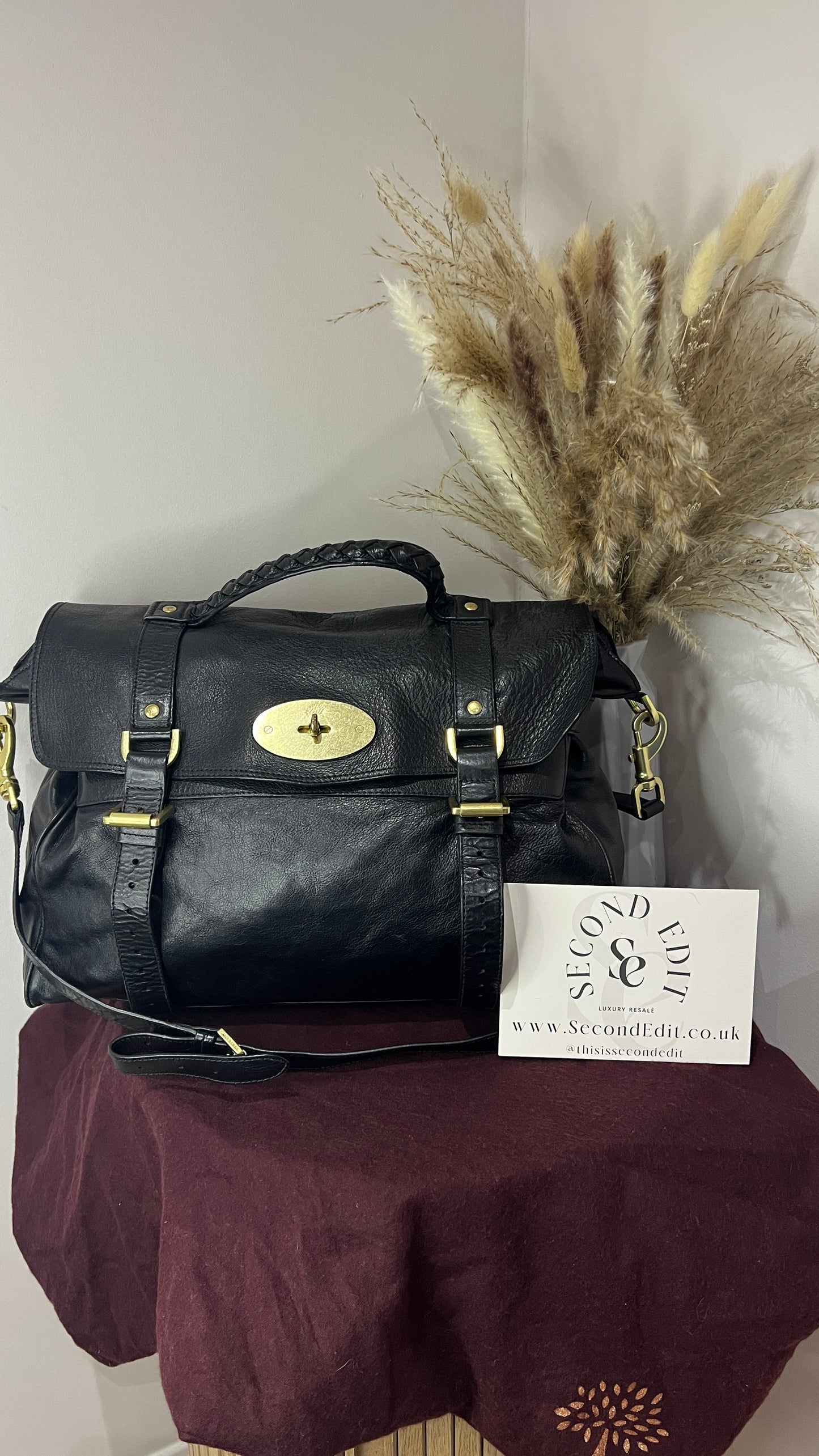 Mulberry Black Oversized Buffalo Alexa