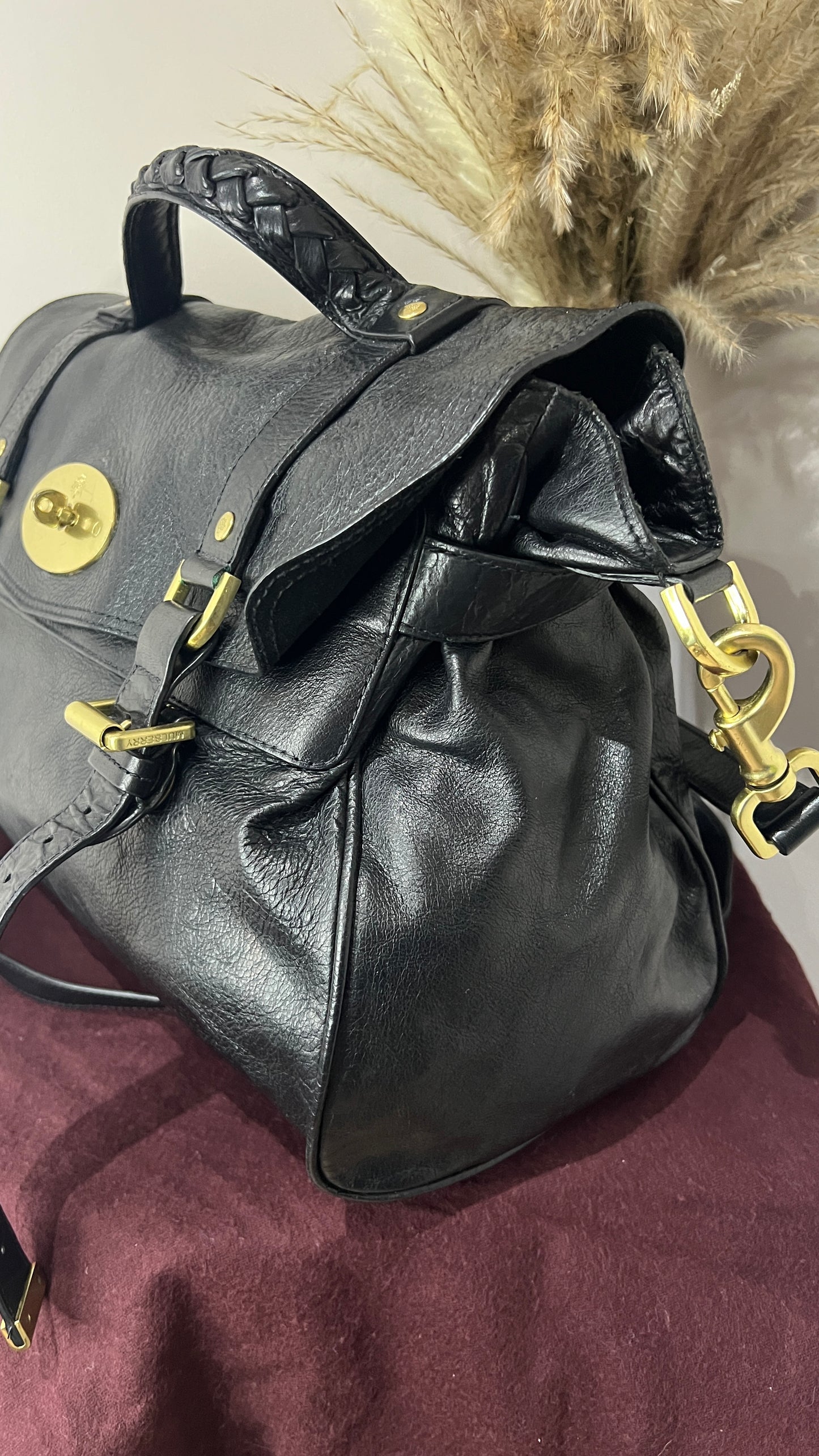 Mulberry Black Oversized Buffalo Alexa