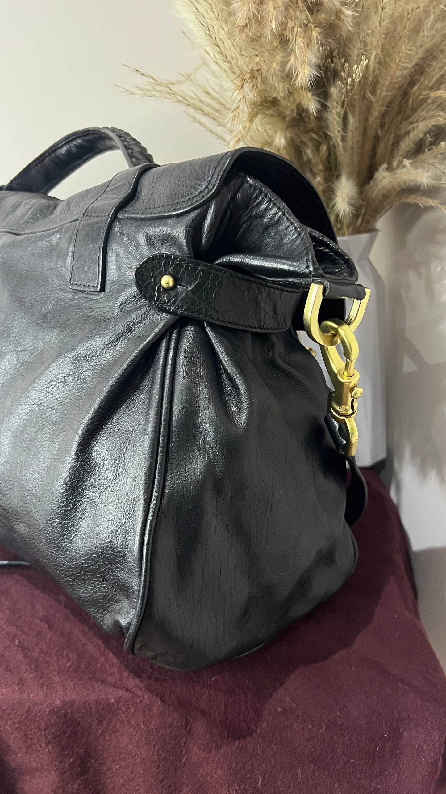 Mulberry Black Oversized Buffalo Alexa
