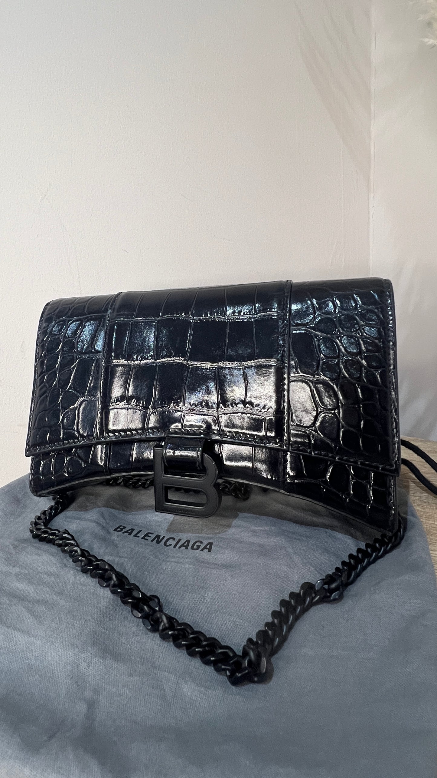 Balenciaga Hourglass Wallet on Chain Bag