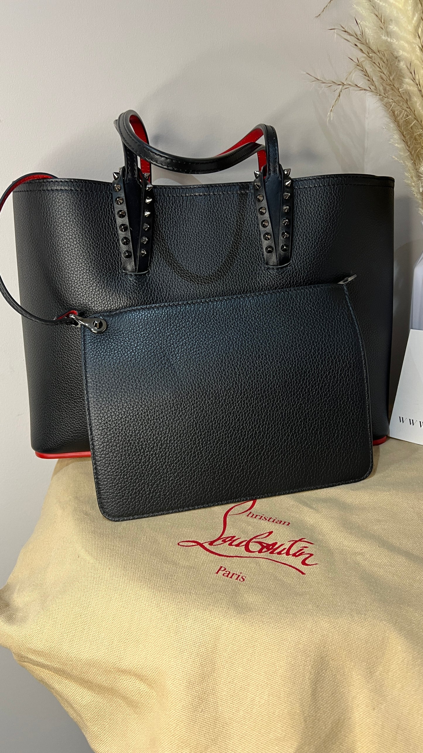Christian Louboutin Small Stud Leather Cabata Tote