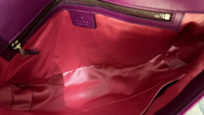 Gucci Marmont Medium Velvet Purple GG Crossbody Bag