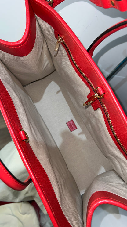 Gucci Miami Striped Woven Tote Bag