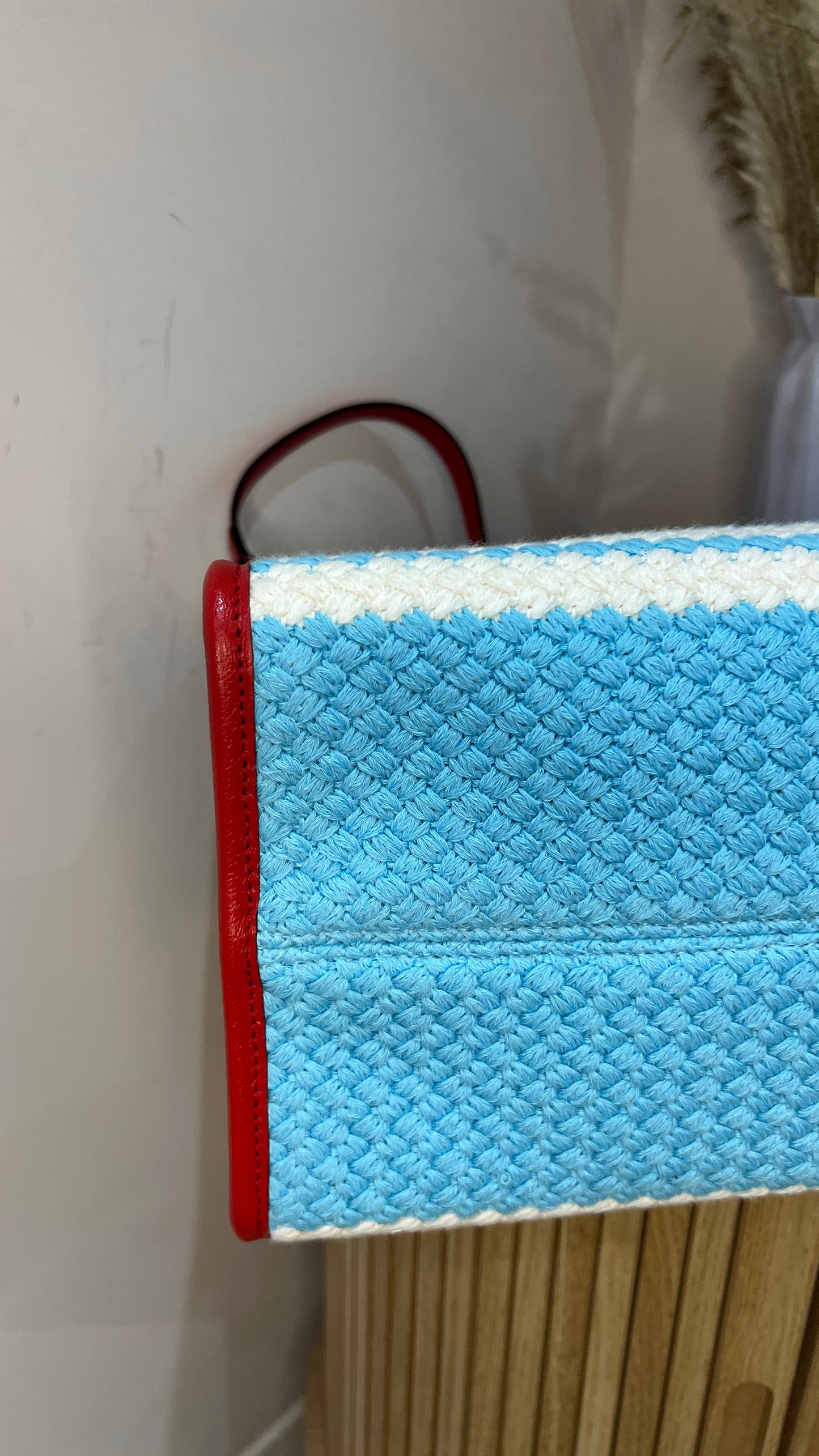 Gucci Miami Striped Woven Tote Bag