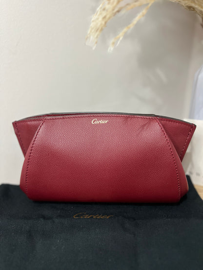 Cartier Red Leather C De Cartier Clutch Bag
