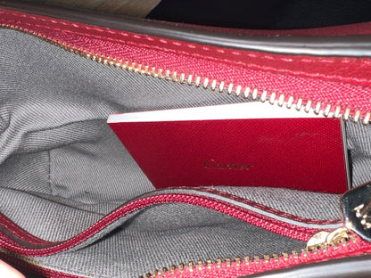 Cartier Red Leather C De Cartier Clutch Bag