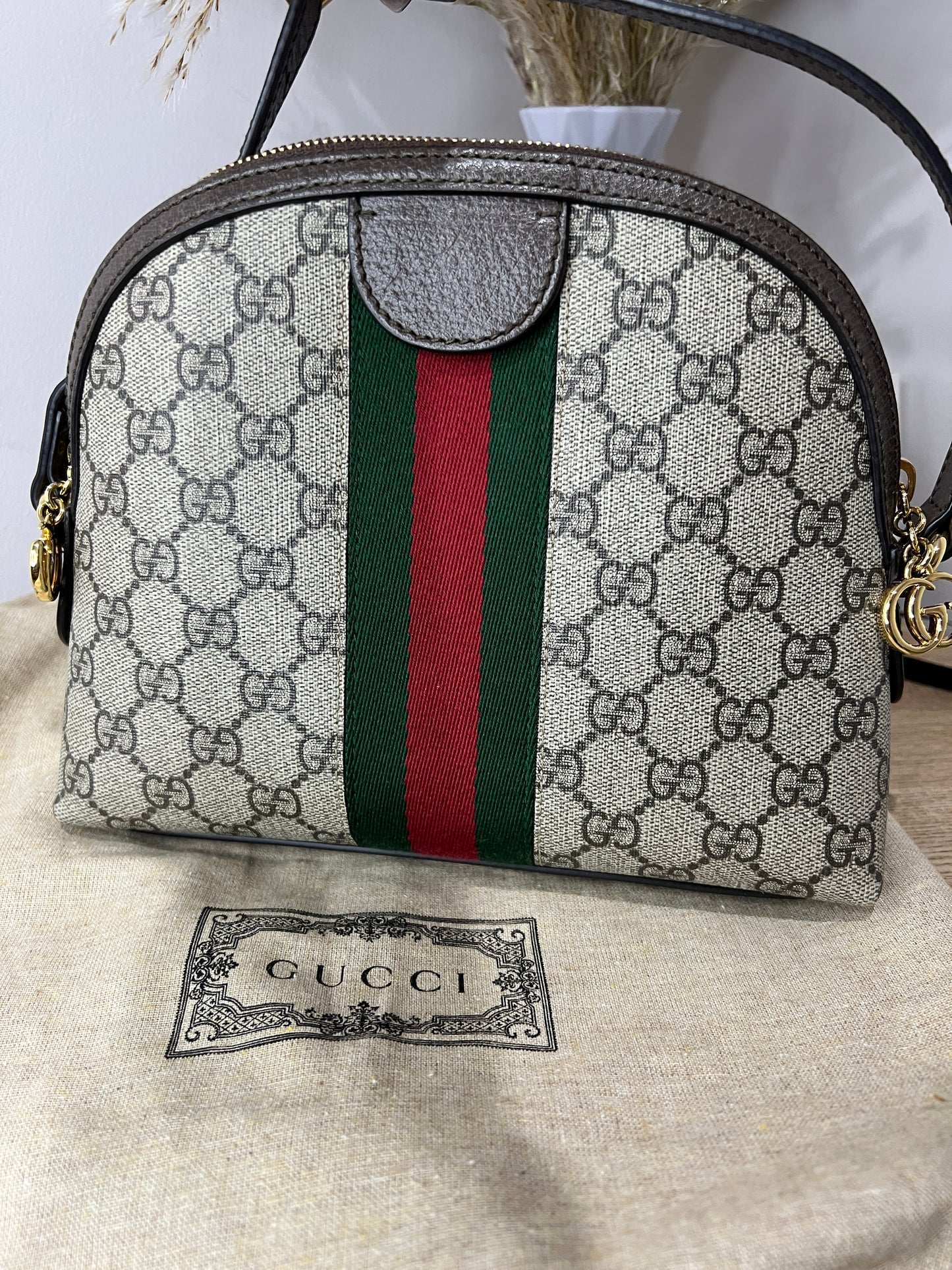 Gucci GG Supreme Small Ophidia Round Top Crossbody Bag