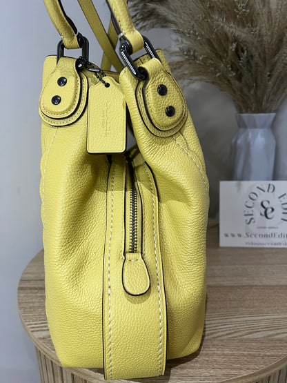 Coach Edie Yellow Pebbled Leather Bag