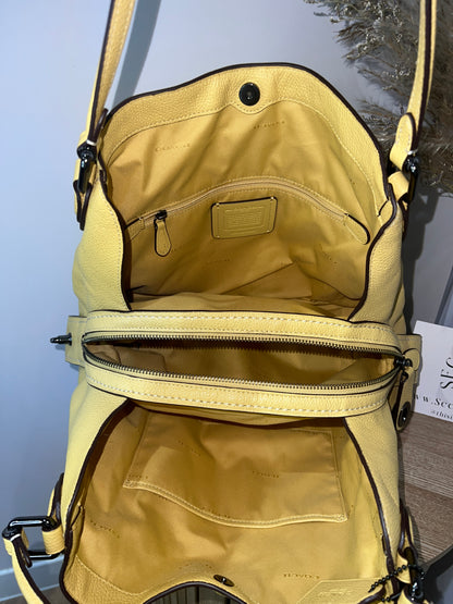 Coach Edie Yellow Pebbled Leather Bag