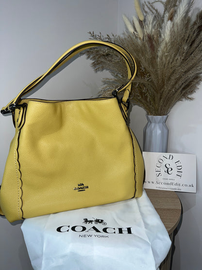 Coach Edie Yellow Pebbled Leather Bag