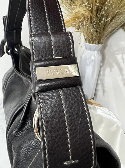 Furla Brown Leather Tube Style Bag