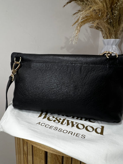 Vivienne Westwood Balmoral Grain Leather Black Cross Body Bag