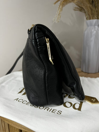 Vivienne Westwood Balmoral Grain Leather Black Cross Body Bag