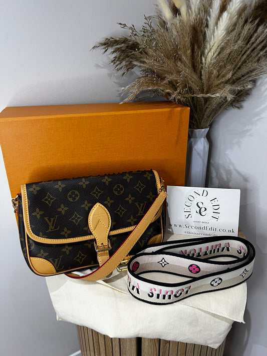 Louis Vuitton Diane Satchel with additional canvas strap
