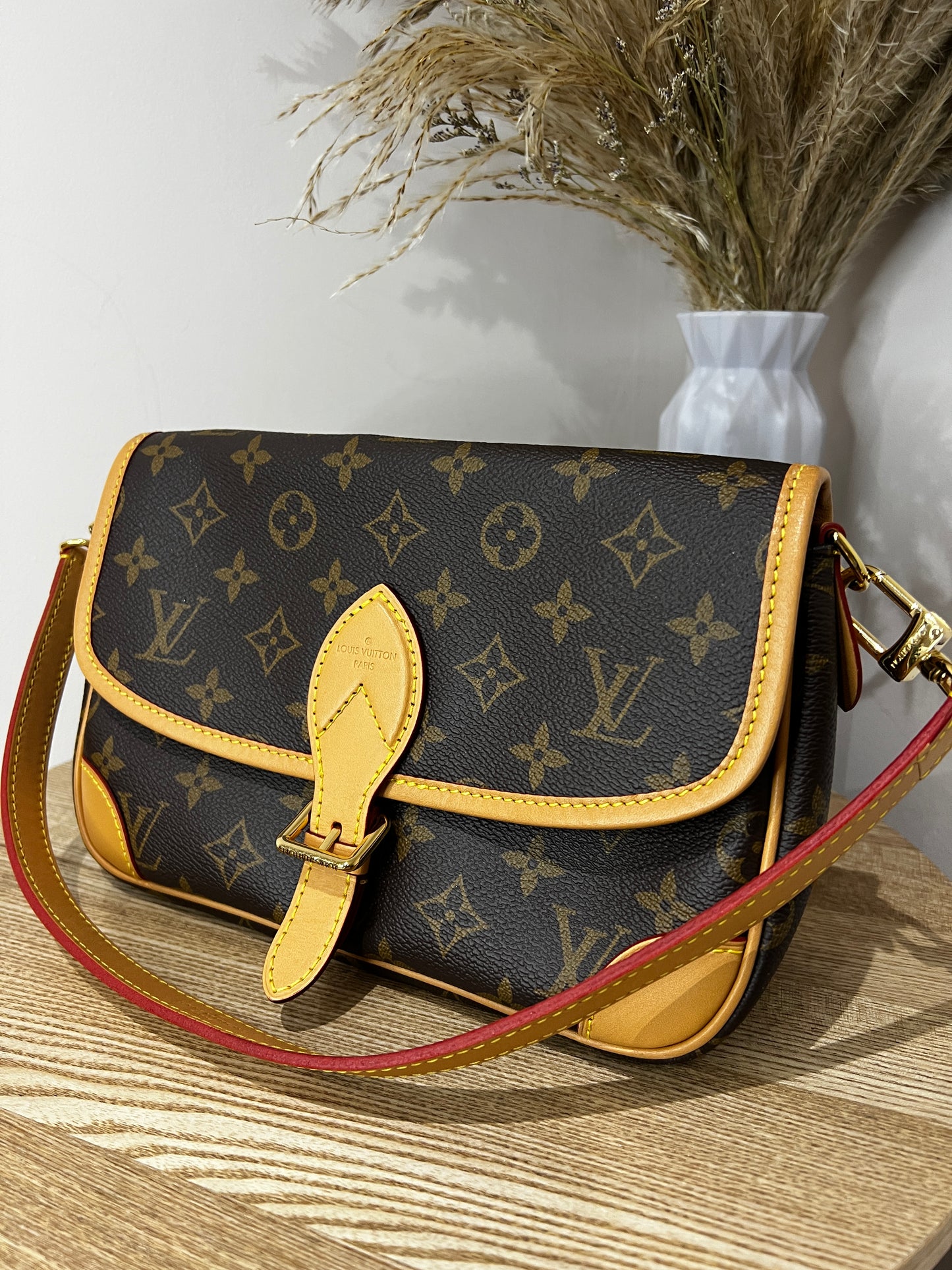 Louis Vuitton Diane Satchel with additional canvas strap