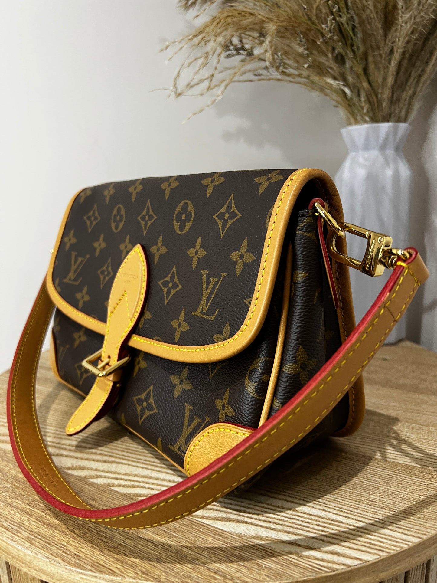 Louis Vuitton Diane Satchel with additional canvas strap