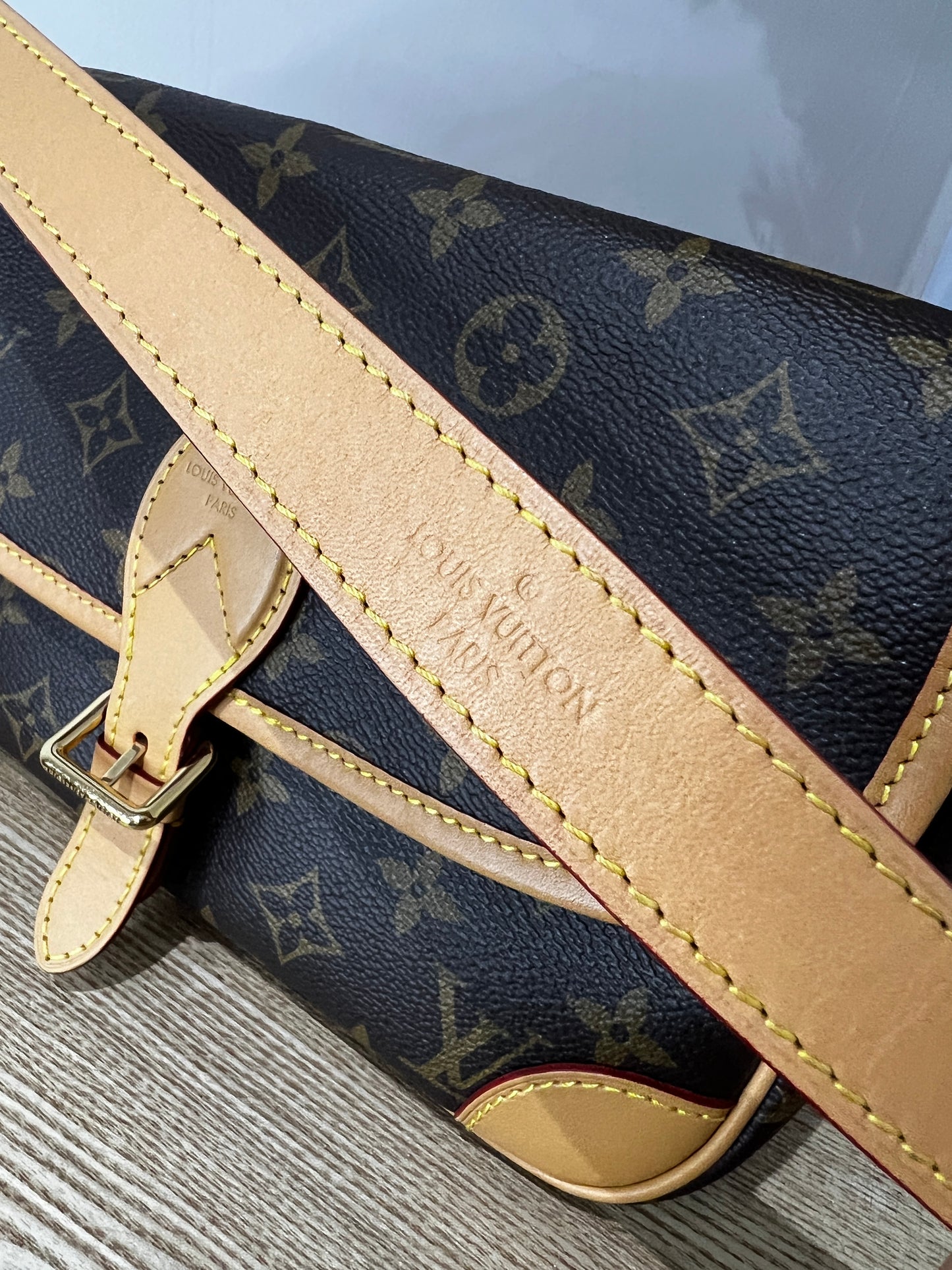 Louis Vuitton Diane Satchel with additional canvas strap