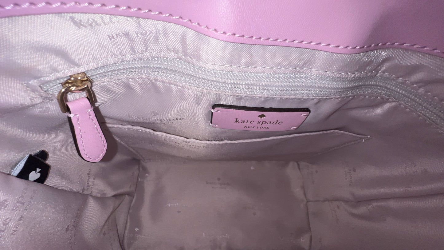 Kate Spade Reegan Croc Embossed Pink Leather Bucket Bag