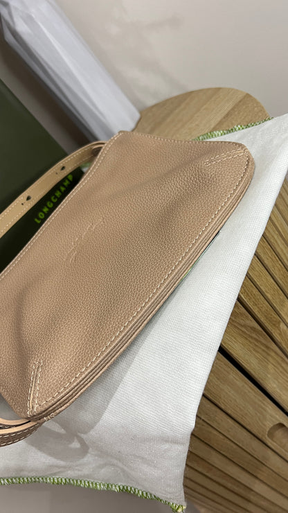 Longchamp Beige Double Zip Crossbody Bag