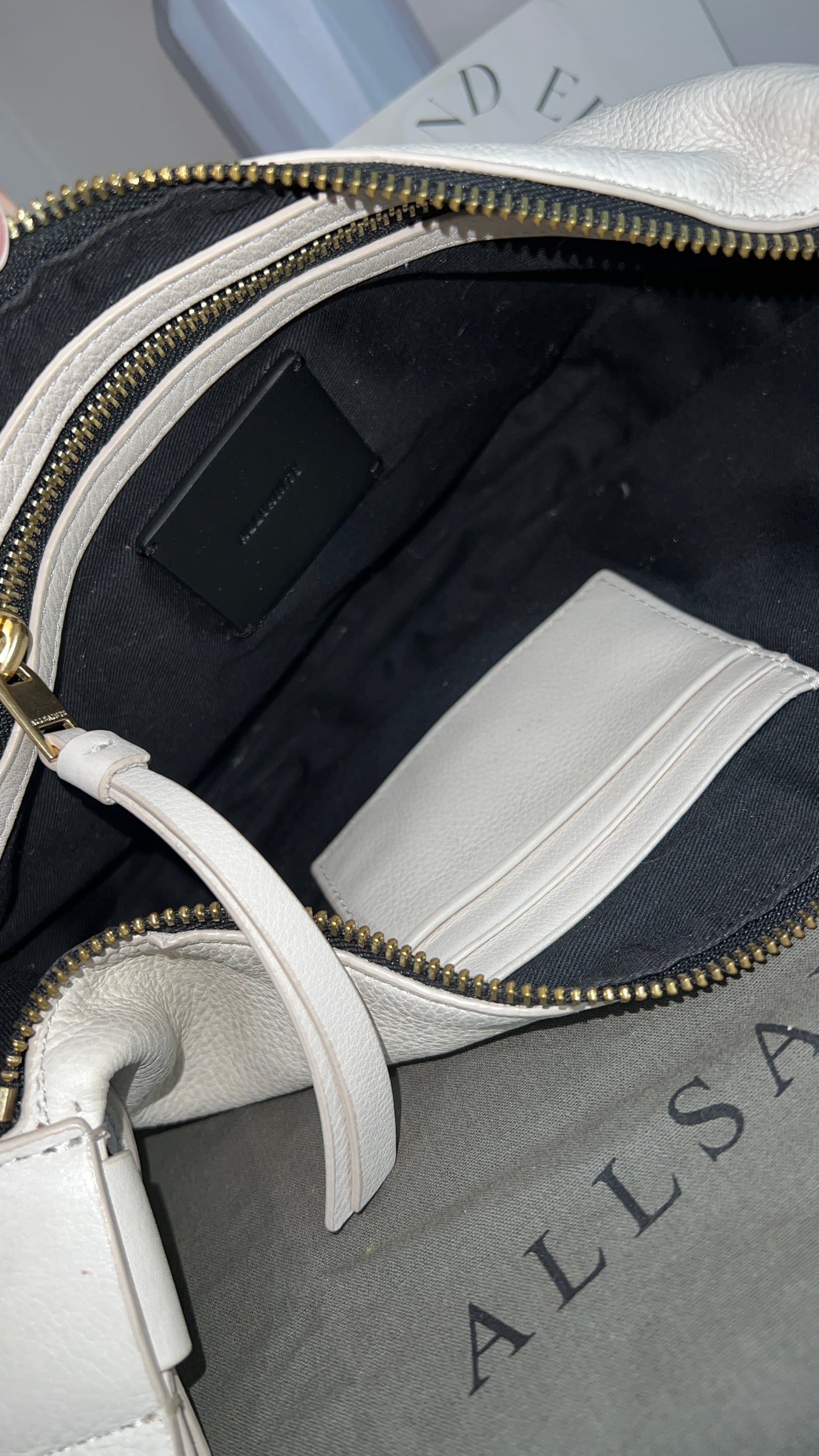 Allsaints White Half Moon Cross Body Bag