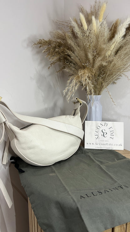 Allsaints White Half Moon Cross Body Bag