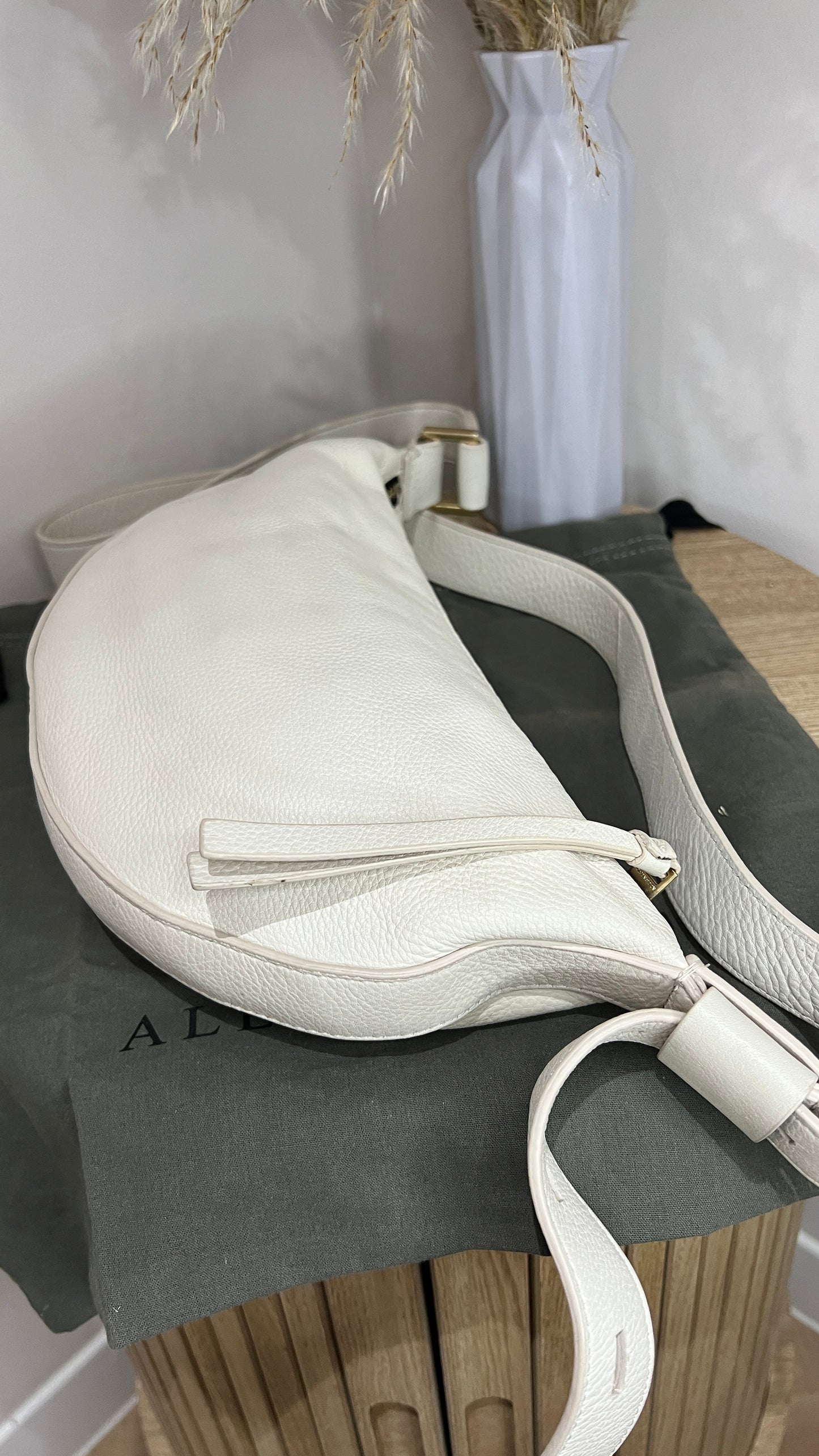 Allsaints White Half Moon Cross Body Bag
