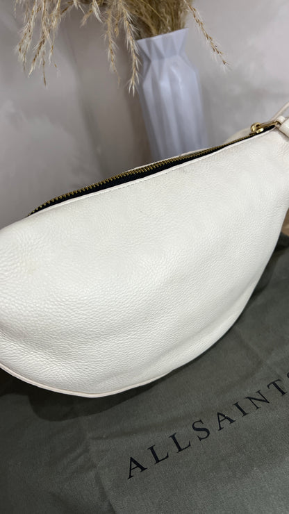 Allsaints White Half Moon Cross Body Bag