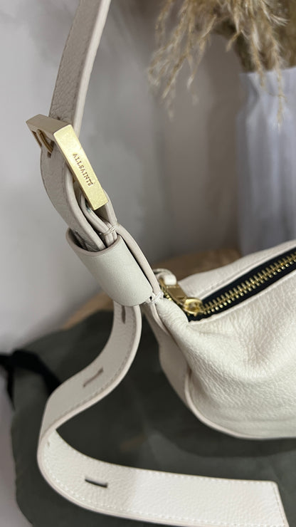 Allsaints White Half Moon Cross Body Bag