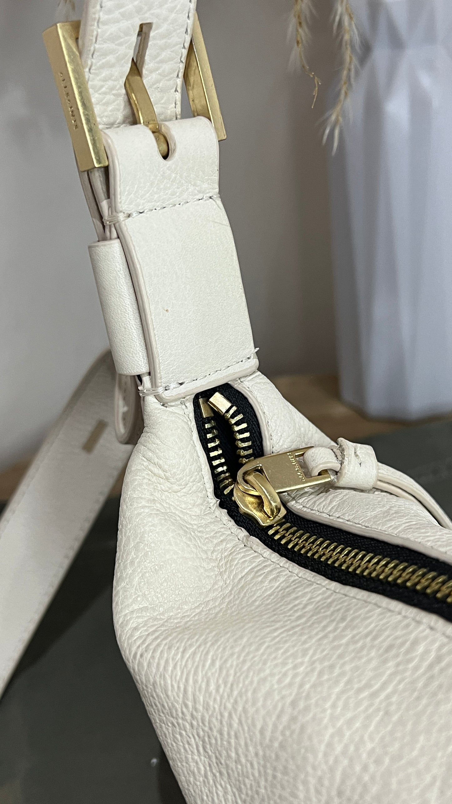 Allsaints White Half Moon Cross Body Bag