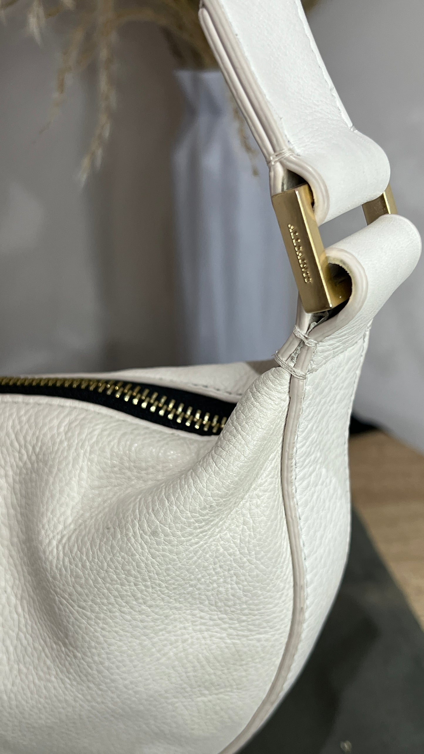 Allsaints White Half Moon Cross Body Bag