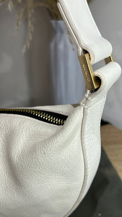 Allsaints White Half Moon Cross Body Bag