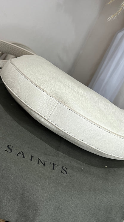 Allsaints White Half Moon Cross Body Bag