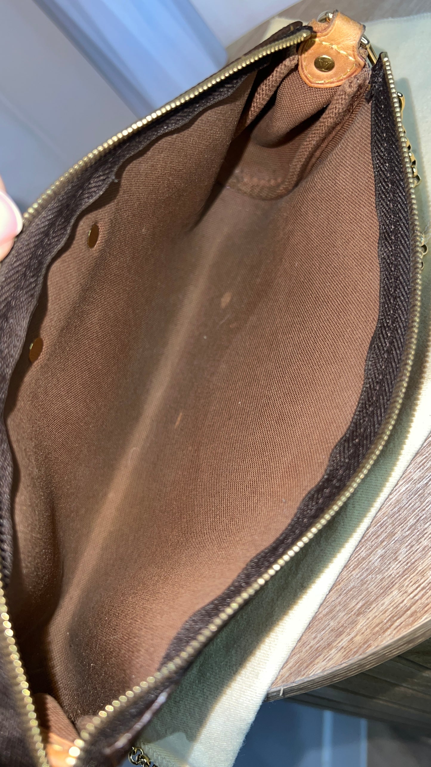 Louis Vuitton Brown Monogram Eva Pochette with Dual Strap